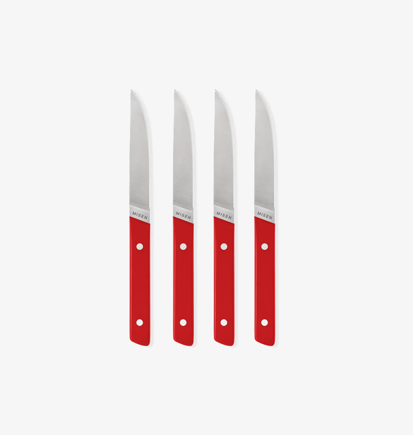 4-Piece Straight-Edge Steak Knives (ACUTO440) - Red