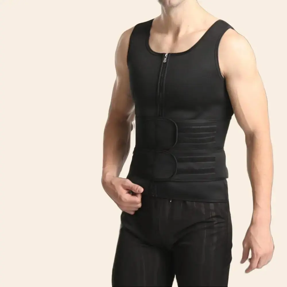 Men's Thermal Workout Vest with Double Row Buttons, Heated Compression Shirt for Indoor High-Intensity Training & Sweat Workouts