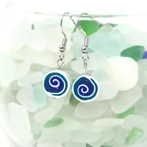 Aurora Mirage Dainty Swirl Earrings | Handmade Polymer Clay Jewelry | Hypnotic Dark Night Sky, Starry Dusk | Gifts for Astronomer Astrologer