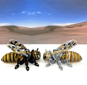 2pcs 3D Printed Articulated Cyber Bee Fidget Toy 4.5" Executive Desk Toy for Stress Relief and Articulation