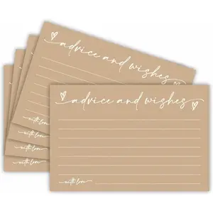 30 Advice & Wishes Cards - Minimalism Brown - Double Sided Fill-In Advice Cards For Bridal, Wedding, Graduate Party, Mr & Mrs, Retirement, Baby Shower, Party Favor & Supplies - A03