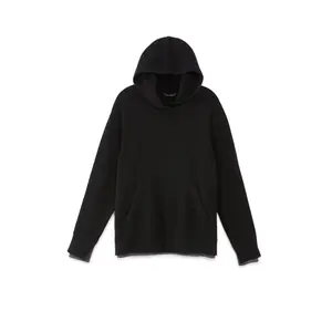 Merino Wool Hoodie Sweater (Black)