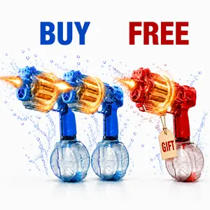 BUY 2 GET 1 FREE! Ultimate Battle Powerful Electric Water Gun, automatic squirt gun with glowing realistic muzzle, Realistic Slide Blowback & Rotating Revolver Cylinder, Up to 25 FT Range, summer outdoor toy for adults & kids, Outdoor summer party toy