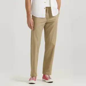 Men's Stain-Resistant Straight-Leg Canvas Pants in Light Tones