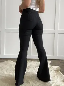 Fiona High Waisted Bell Bottom Flare Jeans - Black Casual Fit Vintage Style Womenswear Comfortable