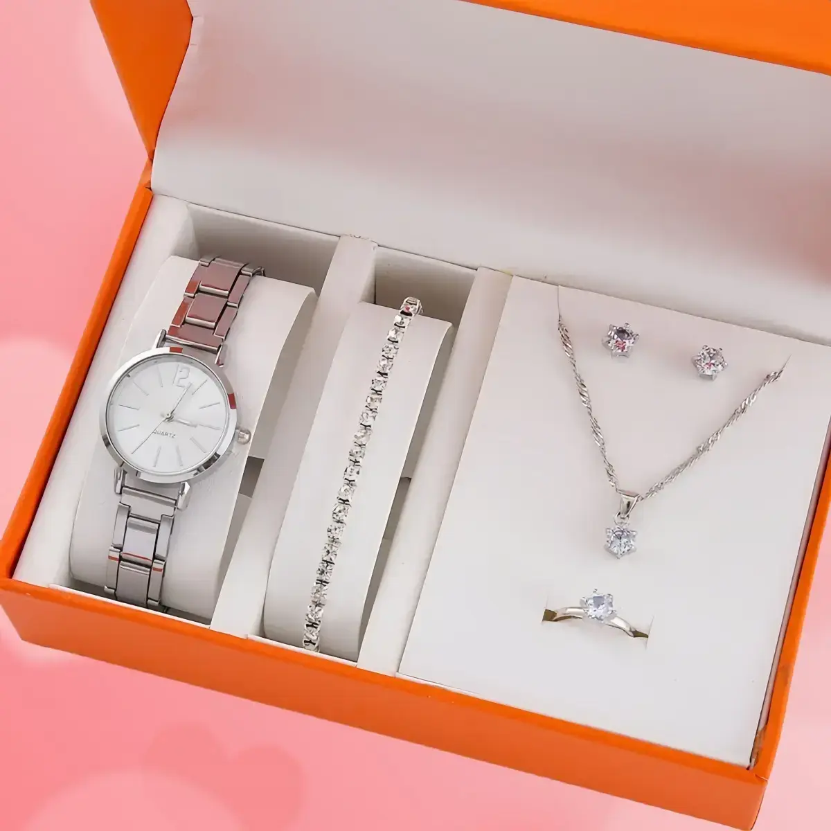 Fashionable Women’s Quartz Watch Bracelet Jewelry Set – Ladies Diamond Wristwatch Gift Set Fashionable Women’s Quartz Watch Bracelet Jewelry Set – Ladies Diamond Wristwatch Gift Set