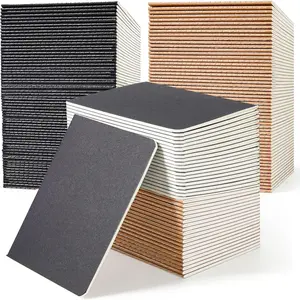 170 Pack Blank  Notebooks, Unlined Sketchbook Mini Cute Note Pad for Drawing Writing, Journal Bulk For  Students Office School Supplies, A6, 48 Pages, 4.25" X 5.5", Black and Brown