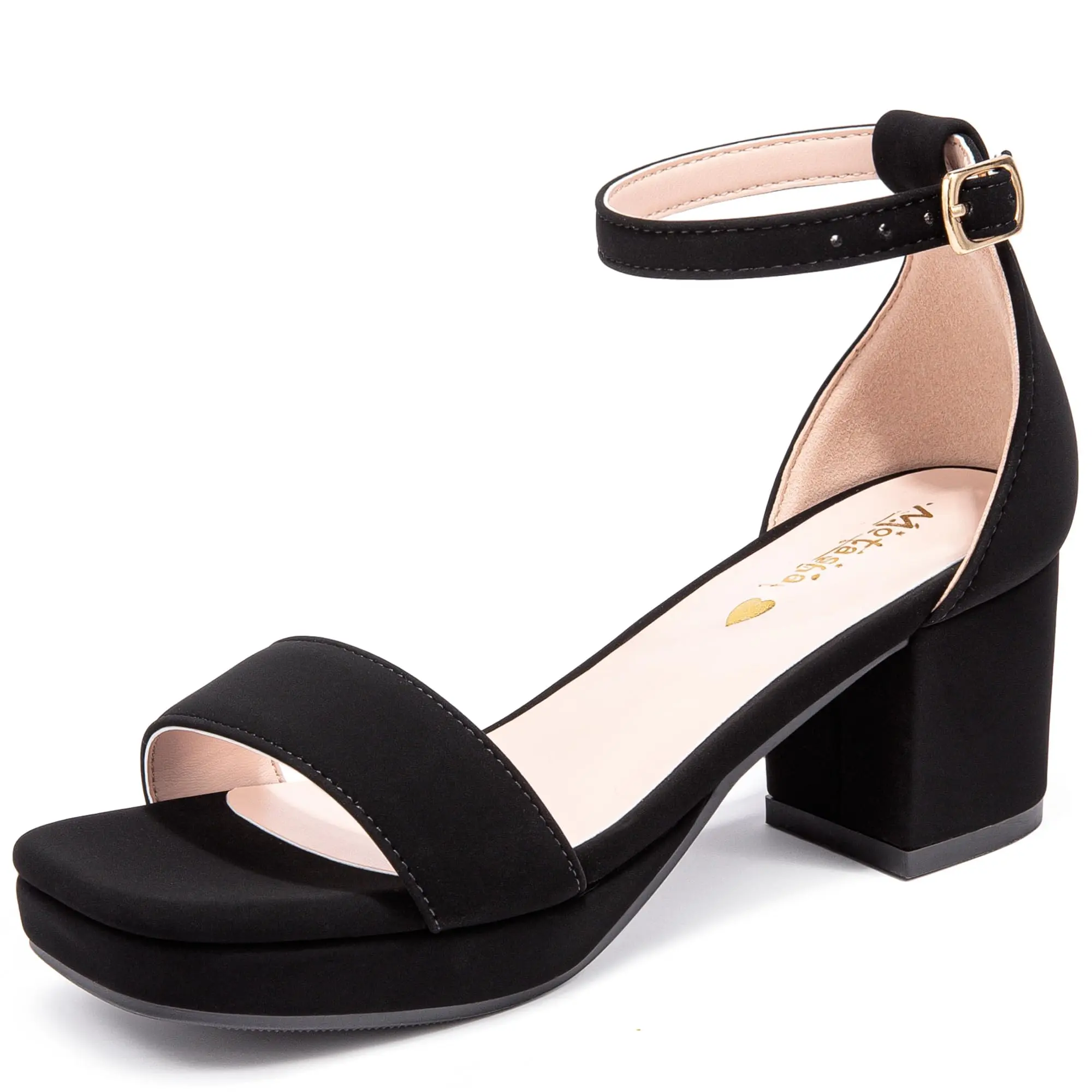 Girls High Heels Girls Dress Shoes Flower Girl Wedding Party Pageant Prom Formal Dress Sandals Open Toe Ankle Strap Platform Little Big Kids High Heels Chunky Pumps