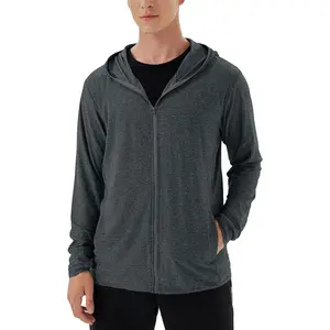 Mens UPF 50+ UV Full Zip Sun Protection Hoodie Jacket With Thumb Holes Lightweight Cooling Shirts for Fishing Hiking