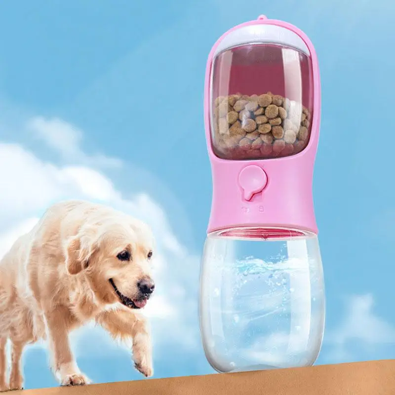 2 in 1 Pet Water Bottle & Food Dispenser, Multifunctional Pet Water Cup for Pet Care, Portable Pet Feeding Supplies for Outdoor Travel, Feeder