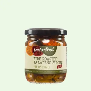 Pickerfresh Fire Roasted Jalapeno Slices 7 Oz (210ml) - 16 Oz (175g) - Hot & Smoky - Ideal for Tacos, Nachos, Burgers, Pastas & Dips - Spicy, Food