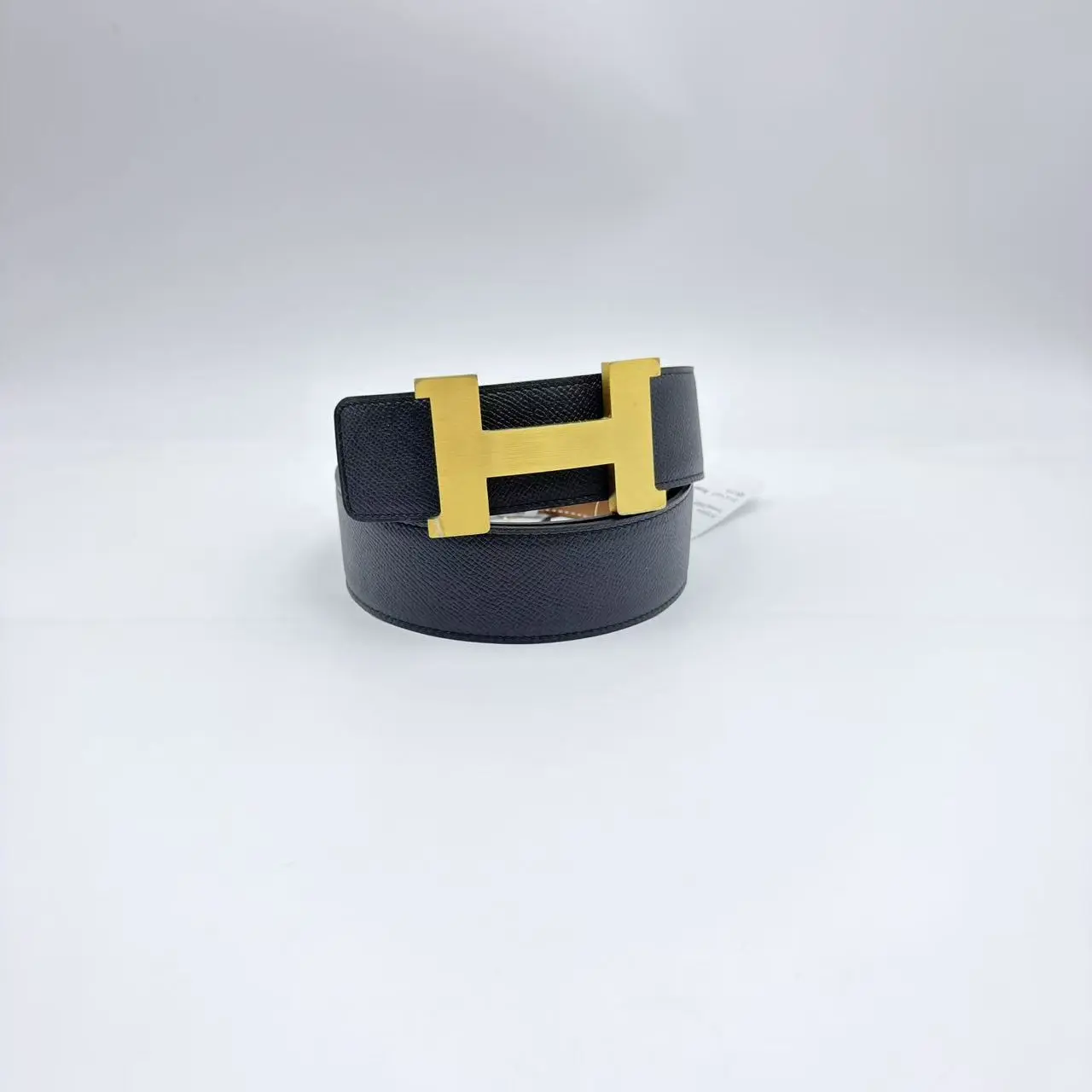 Pre-owned HERMES Gold Buckle & Double sided Black and Brown Leather Belt 42mm Q614