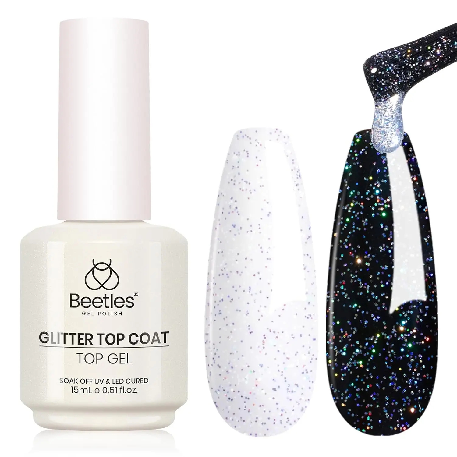 15ML Silver  Glitter Top Coat