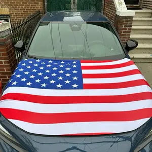 USA Flag Hood Cover for Cars Fits All Cars Patriotic Design Universal Fitment