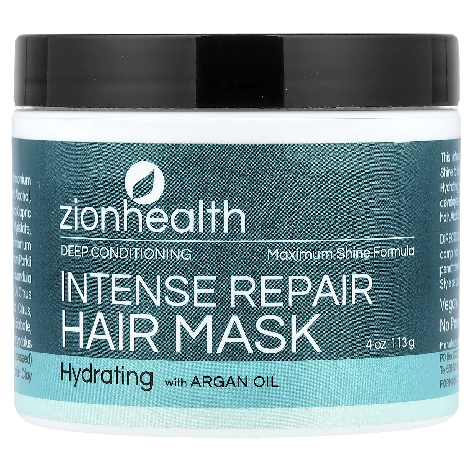 Zion Health Intense Repair Hair Mask, 4 oz (113 g)