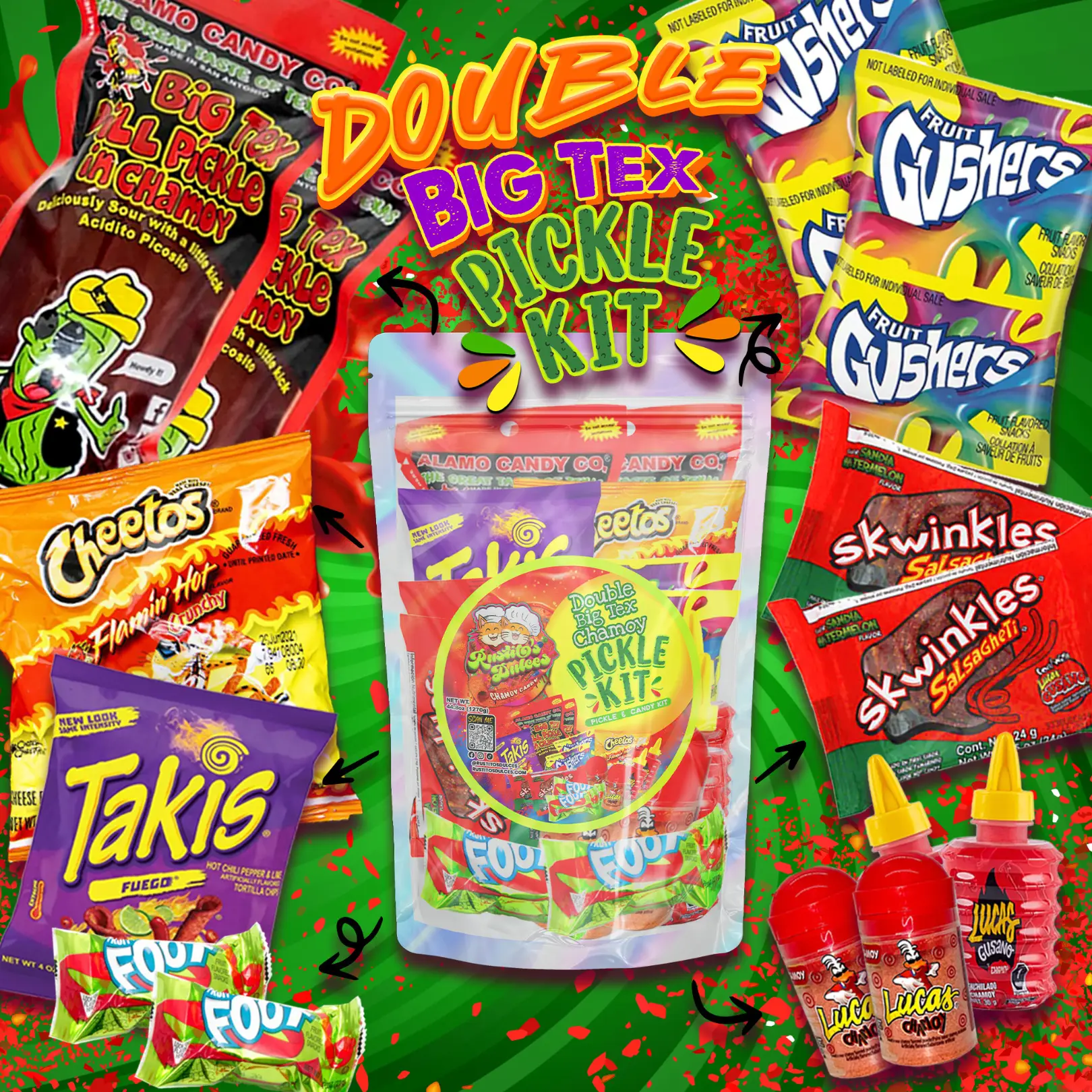 Double Big Tex Chamoy Pickle Kit - Explosive Mix of Sweet, Sour, and Heat!