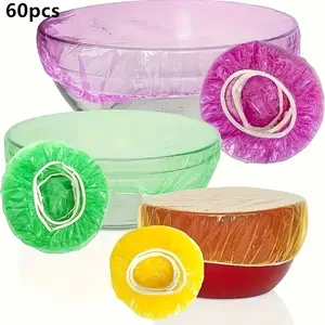 Reusable Elastic Food Bowl Storage Lids, 3 Transparent Stretch Sizes, Colorful Plate Covers, Replace Aluminum Foil, Plastic Packaging