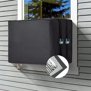Window Air Conditioner Insulation Cover for Outside Unit, Outdoor Dust-Proof and , 3 Layers, 18.1"L x 13"H x 12"D - Black