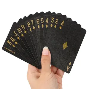 Waterproof Poker Cards with Gold Spades Design, Durable Plastic, Protective Box Included, Perfect for Parties, Halloween, Thanksgiving, Christmas Gifts