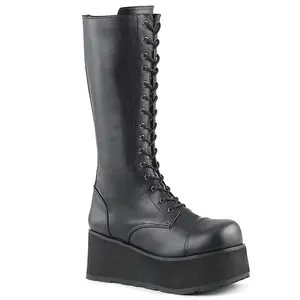 Demonia Men's Trashville-502 Black Vegan Leather Over-the-knee Boots Demonia Men's Trashville-502 Black Vegan Leather Over-the-knee Boots