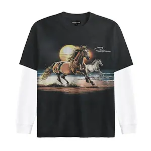 Primitive Skateboarding Men's Boxy L/S T-Shirt Sunset Twofer