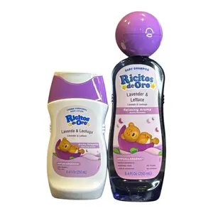 Ricitos de Oro Lavender Shampoo 8.4oz AND LOTION COMBO 8.4oz | Baby Shampoo with Pop-Up Rattle Cap, Paraben Free Product for Baby’s Delicate Hair; 8.4 Fl Ounces