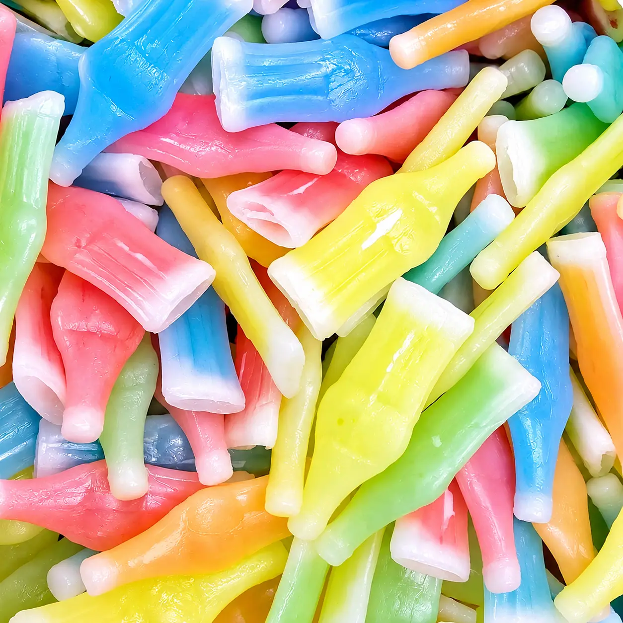 ESHOPX Vintage Wax Bottle Candy 1 Pound Pack of Chewy Fruity Bonbons Sour Variety Gummy Juice Flavored Syrups Cherry Orange Lemon Blue Raspberry Green Apple Nostalgic Snack Sweet Fruit Gift Halloween Treat