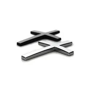 Christian Cross Sticker with Chrome Finish Universal Fit for Cars Motorcycles & SUVs Durable Zinc Alloy Faith Symbol Adhesive 2.6" x 1.85" Vehicle Exterior Decoration Vehicle Decor for Thanksgiving Black Friday Cyber Monday Christmas Gifts
