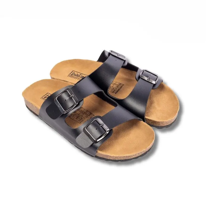 Unisex Double Buckle Cork Footbed Sandals, Adjustable Slip-On Comfort Sandals for Men & Women, Casual Summer Walking Shoes