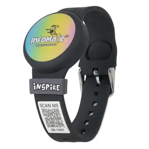 ZIGGLEBEE InfoMate Wristband Watercolor Edition Pin Buckle Bluetooth Tracker Not Included Water Resistant Hypoallergenic Silicone Medical Device