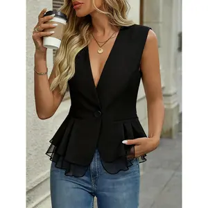 Ladies' Elegant and Fashionable Multi-functional Sleeveless Single-Breasted Vest