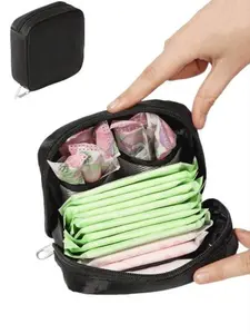 1pc Flowers Letter Pattern Sanitary Pads Storage Bag Portable Pouch Large Capacity, Women Tampon Storage Bag Sanitary Pad Pouch Napkin Cosmetic Bags Organizer Ladies Makeup Bag s Tampon Holder Organizer,Fabric for Storing Sanitary Pads