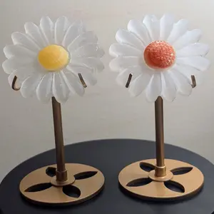 Selenite Daisy with Aventurine centers|  Stand is included