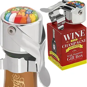 Champagne Stopper for Champagne & Wine – A Great Gift - Includes a Hanging Gift Box, Airtight & Stainless Steel, Preserves Taste & CO2, Pro Grade