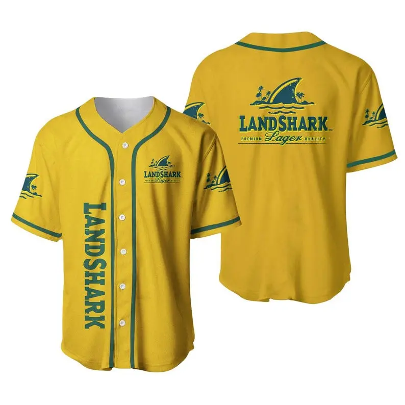 Landshark Lager Baseball Jersey  Tropical Yellow Island Beer Shirt  Beer Lover Gift  Vacation Streetwear #Baseball