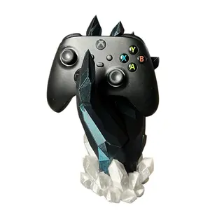 Shardcore Controller Holder 3D Printed Crystal Hand Stand with Optional LED Light for Gaming Controllers Gold Black-Blue Magenta Filament Compatible with PS5 PS4 Xbox Switch Pro More