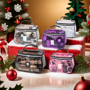 New Portable Transparent Makeup Bag, High-Quality Waterproof Large Capacity, Travel Essential for, Dates, Festivals, Cosmetic Bag