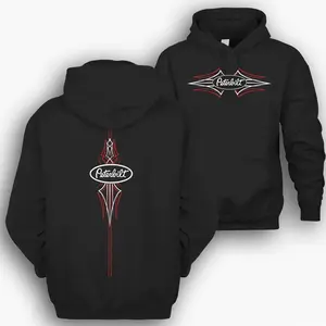 Peterbilt Pinstripe Logo Hoodie, Casual Y2K Unisex Long Sleeve, Gift for Men or Women, Trendy Daily Wear Street Style Top