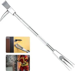 30" Halligan Bar, Steel Construction Breaching Halligan Forced Entry Tools for Emergencies, Firefighter Tool for Fire Rescue and Emergency