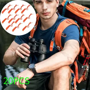 20PCS Durable Material Emergency Whistle,with Lanyard,Emergency Safety Whistle,Plastic Whistles Set, Suitable for Outdoor Survival Whistle, Rowing, Lifeboats