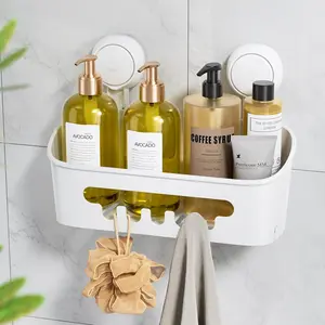 Shower suction cup storage rack, detachable bathroom rack for shower, strong storage suction, can accommodate up to 22 pounds of bathroom waterproof bracket. Multi functional suction cup storage basket suitable for/bathroom/bathtub/countertop/kitchen, etc