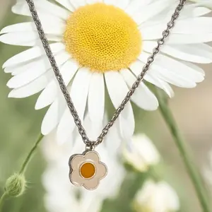 Charm Popz White Daisy adjustable and interchangeable charm necklace