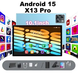 17pro 10.1-inch Android 15 Tablet 8000mAh Battery 12GB RAM 128GB ROM Free Keyboard Mouse Stylus Protective Case Stand for Office Home Gaming Videos