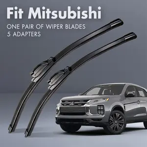 Fit Mitsubishi,Universal All-Season Windshield Wipers Ultra Quiet Frameless Blades, OEM Quality,Streak-Free 5 Adapters,  Easy Install Car Parts