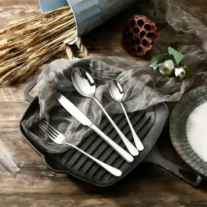 24-PCS Black Stainless Silverware Set with Steak Knives,Flatware Set Service for 6 Person, Food-Grade Stainless Steel Cutlery Set,Including Steak Knives, Forks, Spoons
