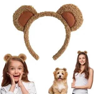 1pc for Adults & KidsCute Plush Bear Ear Headband – Adorable Cartoon Hair Accessory