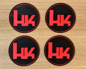HK Theme 3D Printed Coaster Set 4 Free Holder Tactical Gun Pistol