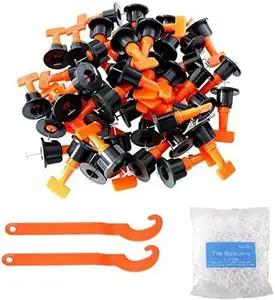 Tile Leveling System Kits with 100 count Tile Leveler Spacers, 500 count Tile Spacer and 2 Wrenches,  Spacer Flooring Level Tile levellers Set System Construction for Builing Walls & Floors