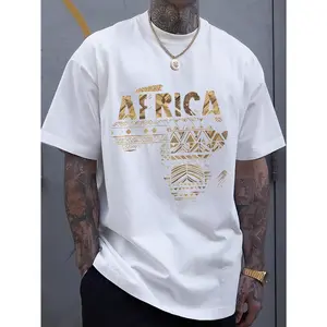 Men's Comfortable Breathable Short Sleeve T Shirt with African Tribal Pattern Casual Style