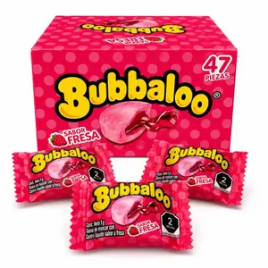 Bubbaloo Fresa Chewing Gum Liquid-Filled Center 47 pieces Mexican Candy Bonbon  Sweet Snack Bubblegum